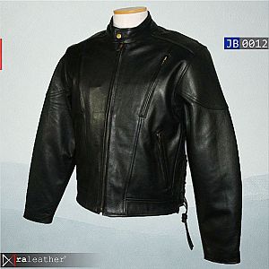  Jaket Kulit Biker Pria JB0012 • Harga Pabrik - RA Leather® Garut