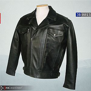 Jaket Kulit Biker Pria JB0013 • Harga Pabrik - RA Leather® Garut