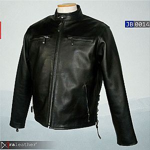 Jaket Kulit Biker Pria JB0014 • Harga Pabrik - RA Leather® Garut  
