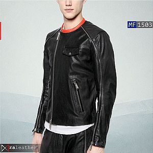 Jaket Kulit Biker Pria MF1503 • Harga Pabrik - RA Leather® Garut