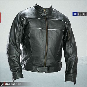 Jaket Kulit Biker Pria JB0015 •  Harga Pabrik - RA Leather® Garut