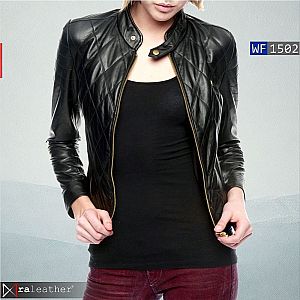 Jaket Kulit Bomber Wanita WF1502 • Harga Pabrik - RA Leather® Garut