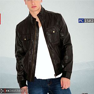 Jaket Kulit Bomber Pria MC1502 • RA Leather® Garut