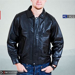 Jaket Kulit Bomber Pria MC021 • RA Leather® Garut  