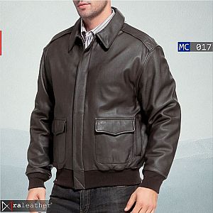 Jaket Kulit Bomber Pria  MC017 • Harga Pabrik - RA Leather® Garut
