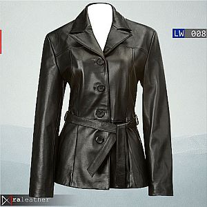 Belted Leather Blazer Jacket LW008 • Harga Pabrik - RA Leather® Garut