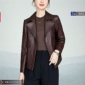 Jaket Balzer Kulit Wanita ZW001 • Harga Pabrik - RA Leather® Garut
