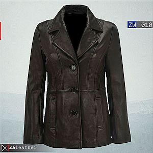 Jaket Blazer Kulit Wanita ZW010 • Harga Pabrik - RA Leather® Garut