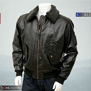 Jaket Kulit Bomber Pria BJ022 - RA Leather® Garut