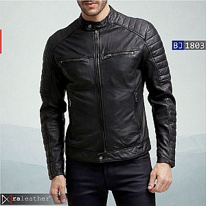 Jaket Kulit Biker Pria BJ1803 • Harga Pabrik - RA Leather® Garut