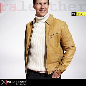 Jaket Kulit Pria MF2503 - Tom Cruise Yellow Leather Jacket