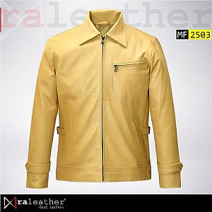 Jaket Kulit Pria MF2503 - Tom Cruise Yellow Leather Jacket