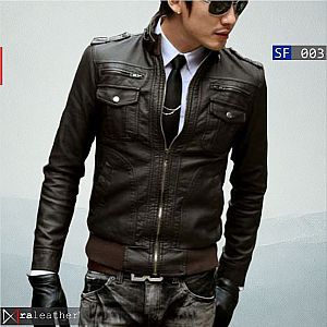 Jaket Kulit Pria SF003 Slim Fit - Kulit Premium, Gaya Milenial