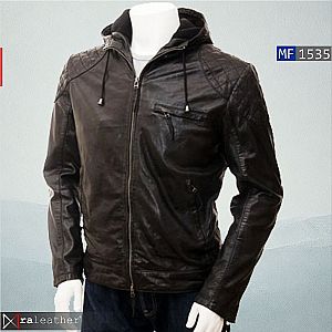Jaket Kulit MF1535 Hoodie