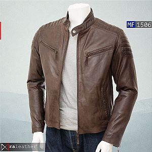 Jaket Kulit Biker Pria MF1506 – Harga Pabrik! Nyaman dan Stylish