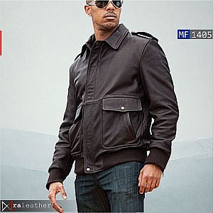 Jaket Kulit Bomber Pria MF1405 • Harga Pabrik, Kulit Premium