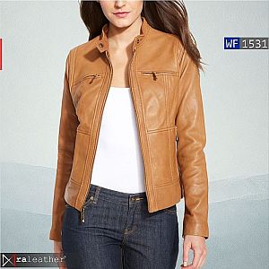 Jaket Kulit Wanita WF1531 • Harga Pabrik! Tampil Chic dan Stylish