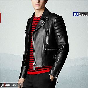 Jaket Kulit Biker Pria BJ1807 Harga Pabrik! Gaya Maksimal Saat Riding