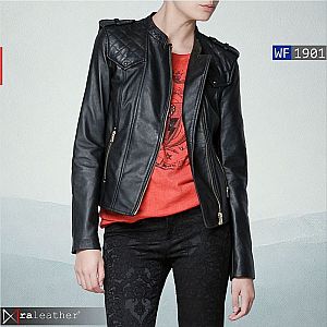 Jaket Kulit Wanita WF1901 – Harga Pabrik! Gaya Street Style Eksklusif