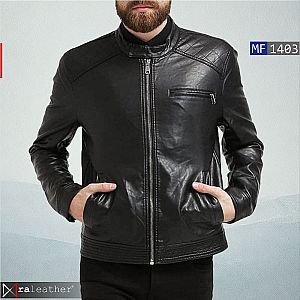 Jaket Kulit Pria MF1403 • Harga Pabrik – Sporty, Simple, dan Stylish