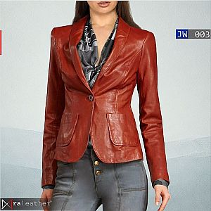 Jas Blazer Kulit Wanita ZW003 • Harga Pabrik - RA Leather® Garut