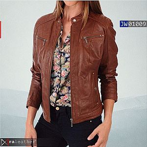 Jaket Kulit Wanita JW01009 • Harga Pabrik - RA Leather® Garut
