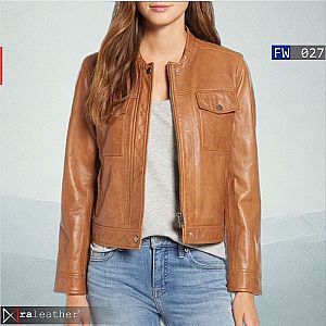 Jaket Kulit Wanita FW027 - Harga Pabrik, Gaya Denim Stylish