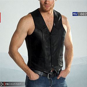 Rompi Kulit Biker Pria MV002 • Harga Pabrik - RA Leather® Garut