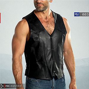 Rompi Kulit Biker Pria MV003 • Harga Pabrik - RA Leather® Garut