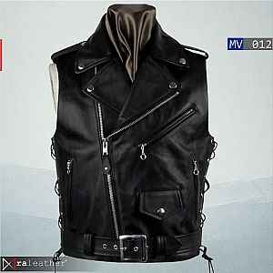 Rompi Kulit Biker Pria MV012 • Harga Pabrik - RA Leather® Garut