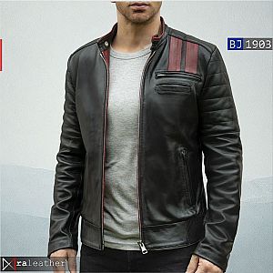 Jaket Kulit Biker Pria BJ1903 • Harga Pabrik - RA Leather® Garut