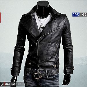Jaket Kulit Slim Fit Pria JPS02 - RA Leather® Garut