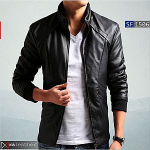 Jaket Kulit Slim Fit Pria SF1506 • RA Leather® Garut