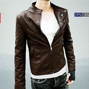 Jaket Kulit Slim Fit Pria JPS01 • RA Leather® Garut