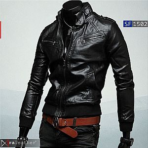  Jaket Kulit Slim Fit Pria SF1502 • RA Leather® Garut