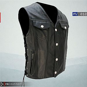 Rompi Kulit Biker Pria MV010 • RA Leather® Garut