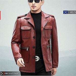 Jaket Kulit Pria Slim Cargo JC013 • Harga Pabrik - RA Leather® Garut