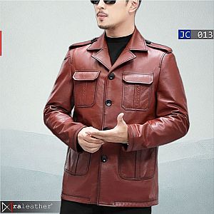 Jaket Kulit Pria Slim Cargo JC013 • Harga Pabrik - RA Leather® Garut