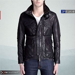 Jaket Kulit Pria Model Parka JP01038