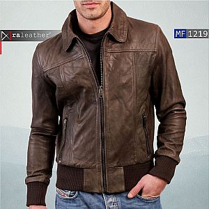 Jaket Kulit Bomber Pria MF1219 • Harga Pabrik - RA Leather® Garut
