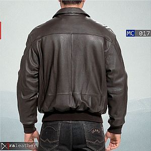 Jaket Kulit Bomber Pria  MC017 • Harga Pabrik - RA Leather® Garut