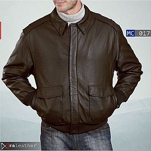 Jaket Kulit Bomber Pria  MC017 • Harga Pabrik - RA Leather® Garut