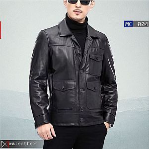 Jaket Coat Kulit Pria MC004 • Harga Pabrik - RA Leather® Garut