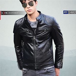 Jaket Kulit Biker Pria MF1402 • Harga Pabrik - RA Leather® Garut