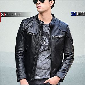 Jaket Kulit Biker Pria MF1402 • Harga Pabrik - RA Leather® Garut