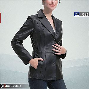 Jas Blazer Kulit Wanita ZW006 • Harga Pabrik - RA Leather® Garut