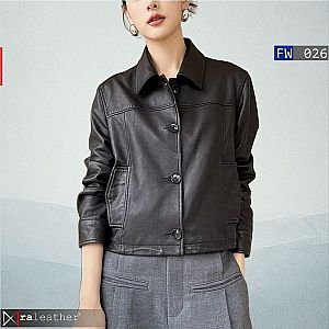 Jaket Kulit Crop Wanita FW026 - Gaya Timeless - RA Leather® Garut