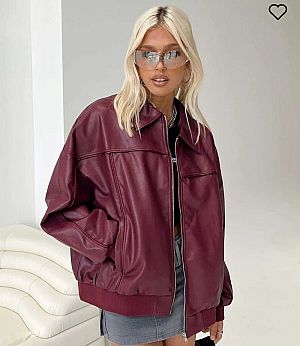 Jaket Kulit Wanita Oversize Custom Warna Marun - Premium RA Leather