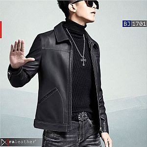 Jaket Kulit Biker Pria BJ1701 • Harga Pabrik - RA Leather® Garut