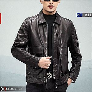 Jaket Kulit Bomber Pria MC011 • Harga Pabrik - RA Leather® Garut  